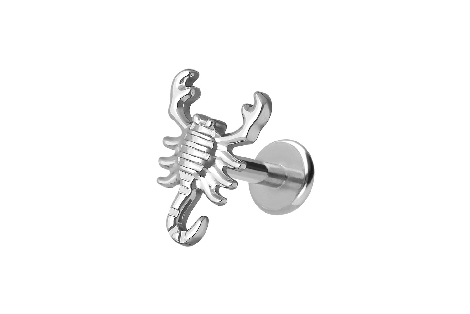 Titan Labret Piercing mit Push Fit SKORPION